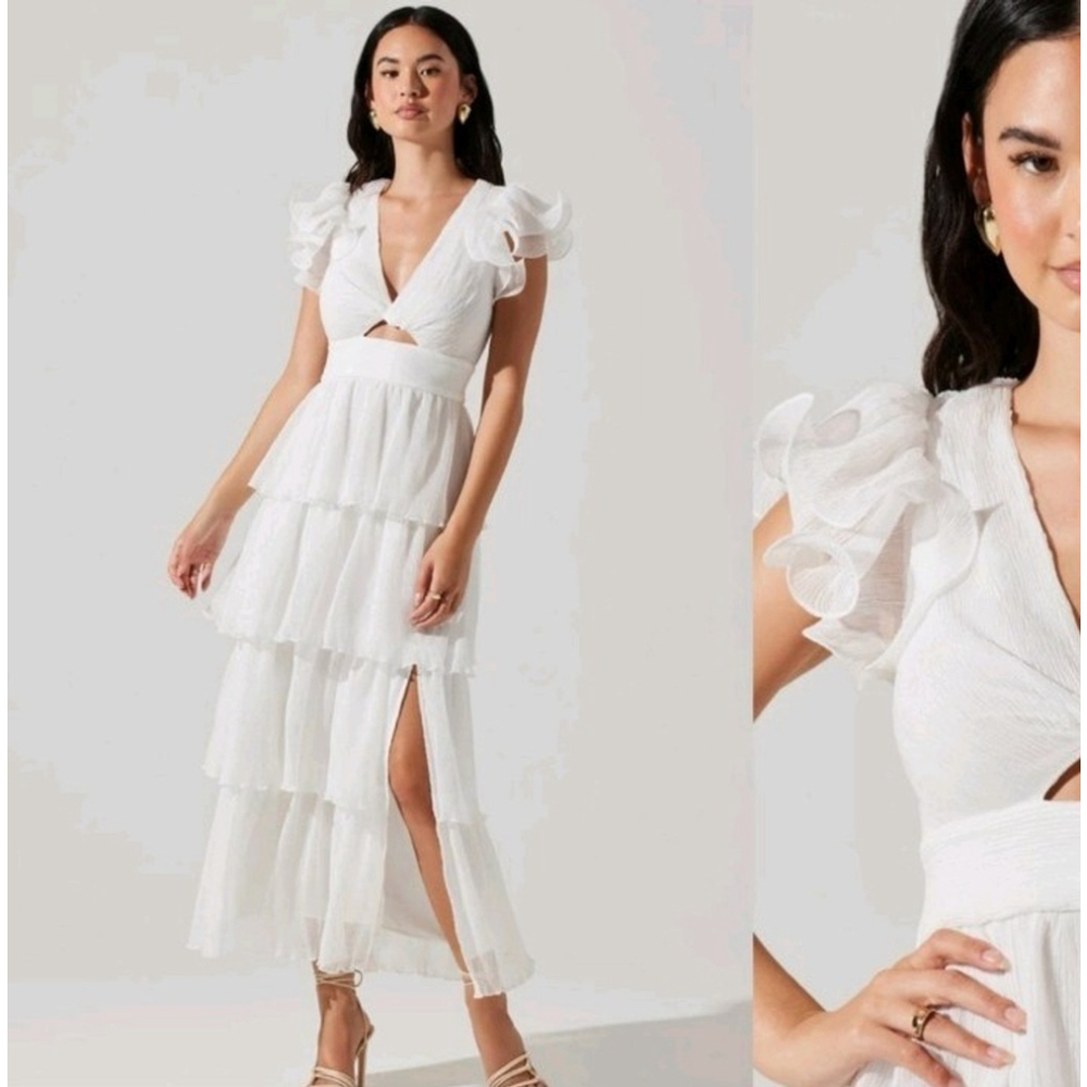 ASTR the Label Women's White Emporia Maxi Dress XS NWOT/Defect